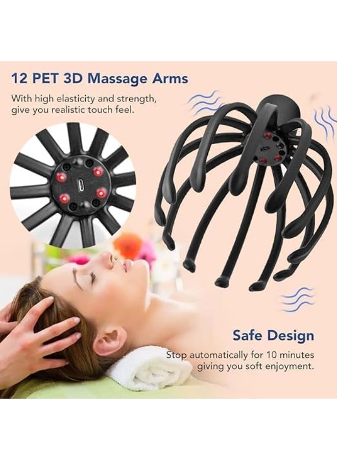 Electric Scalp Massager with 12 Flexible Claws and 3 Vibration Modes for Stress Relief and Scalp Stimulation - Image 4